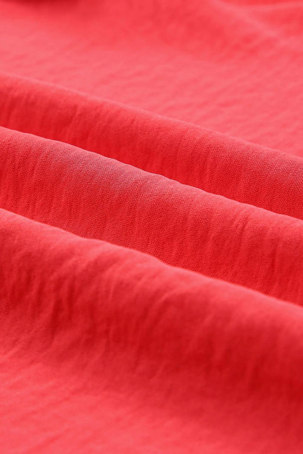 Solid V Neck Ruffle Sleeve Loose Top