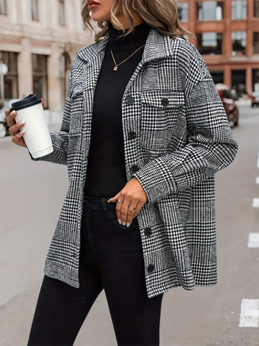 Plaid Flap Pocket Jacket